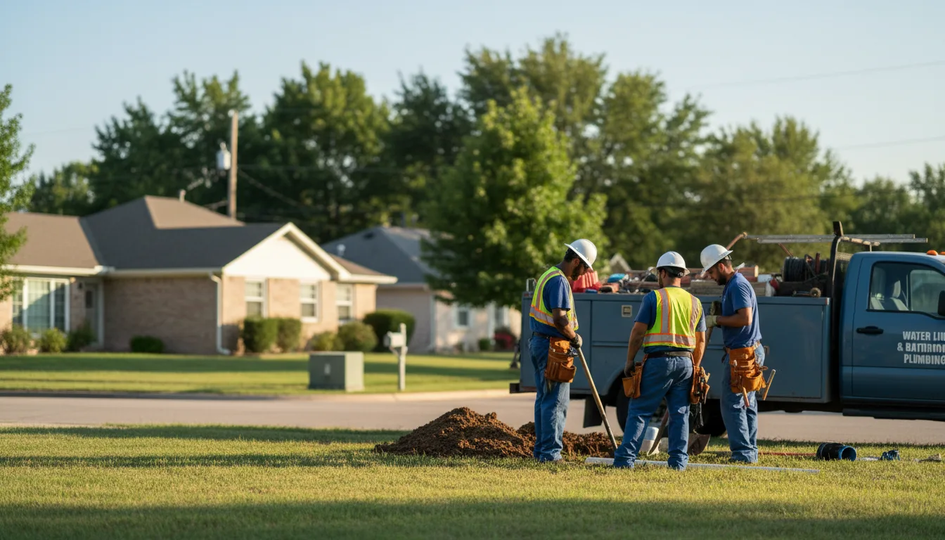 Residential water line and bathroom plumbing service in Charlotte, TN